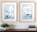 Set Of Two Sail Wind Brown Framed Print Wall Art
