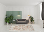 HomeRoots 521794 8 x 10 ft. Oriental Power Loom Washable Rectangle Area Rug Gold