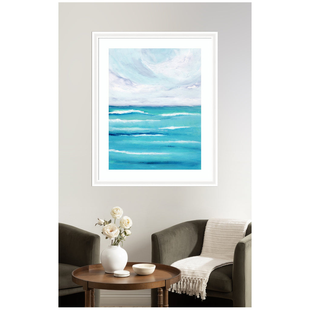 Framed Art Evening Ocean Waves by Nikita Jariwala