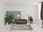 HomeRoots 521918 7 x 10 ft. Gray & Ivory Floral Power Loom Rectangle Area Rug
