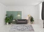 HomeRoots 522461 8 x 10 ft. Blue Floral Power Loom Distressed Washable Rectangle Traditional Area Rug