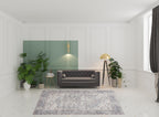 HomeRoots 522536 8 x 10 ft. Gray Floral Power Loom Distressed Rectangle Traditional Area Rug