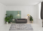 HomeRoots 522537 8 x 10 ft. Gray Floral Power Loom Distressed Washable Rectangle Traditional Area Rug