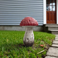 15 Red And White Polyresin Mushroom Outdoor Statue