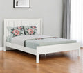 White Shiplap Texture Solid Wood Queen Bed Frame