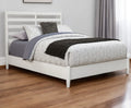 White Slat Back Solid Wood Full Bed Frame