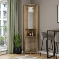 18 Natural Wood Corner Bar Cabinet