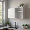 39 White Wood Wall Mounted Accent Cabinet With Single Door