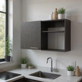39 Black Wood Wall Mounted Accent Cabinet With Single Door