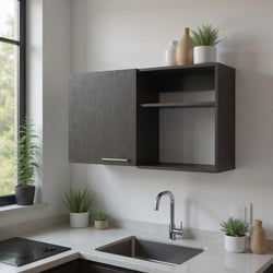 39 Black Wood Wall Mounted Accent Cabinet With Single Door