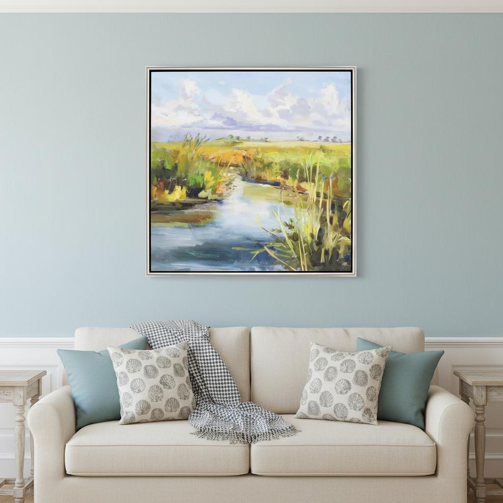 Afternoon Skies Silver Floater Frame Print Wall Art