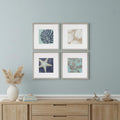 Set Of Four Coastal I Silver Framed Print Wall Art