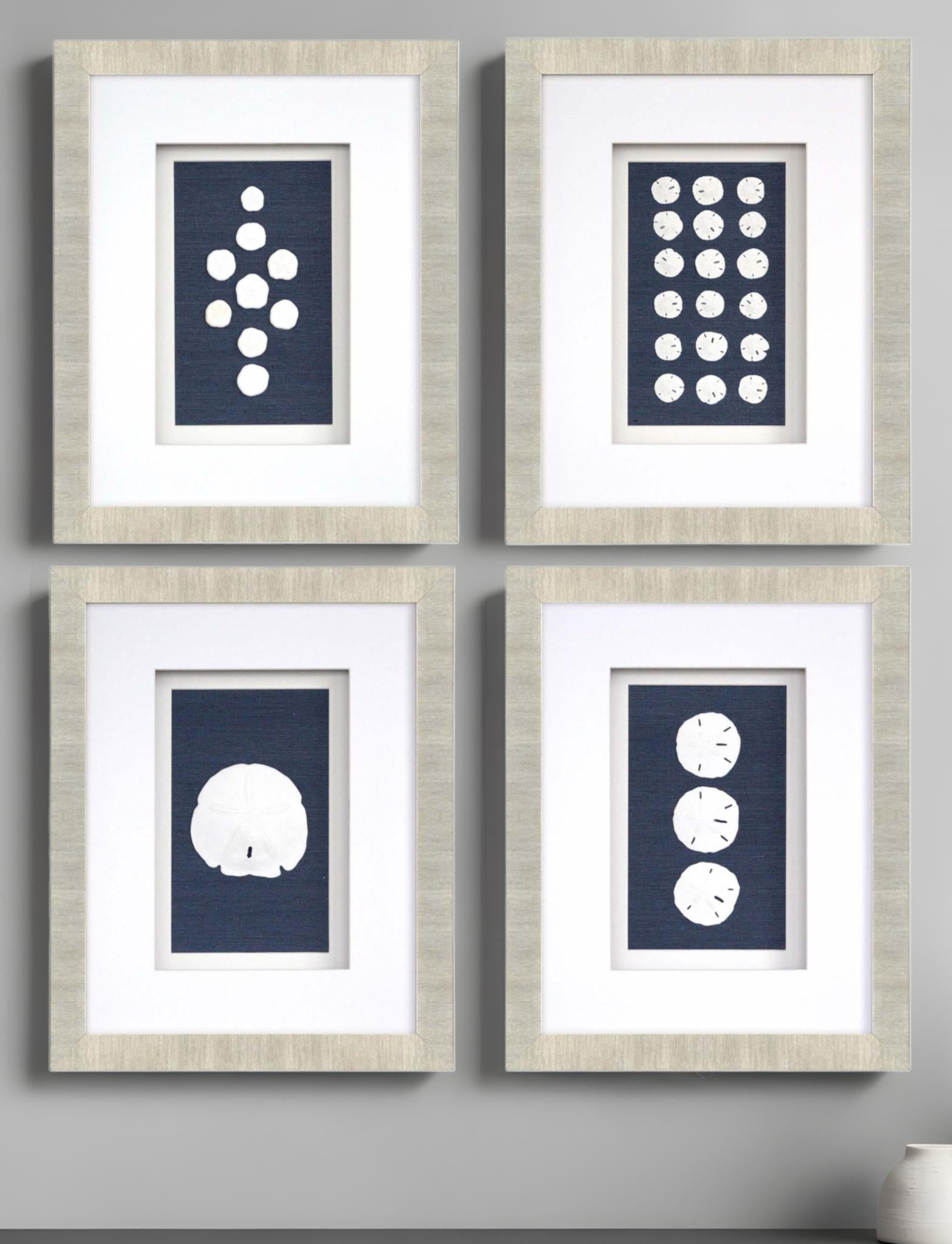 Set Of Four Sand Dollars Gold Framed Print Wall Art