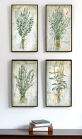 Set Of Four Herbs Black Framed Print Wall Art