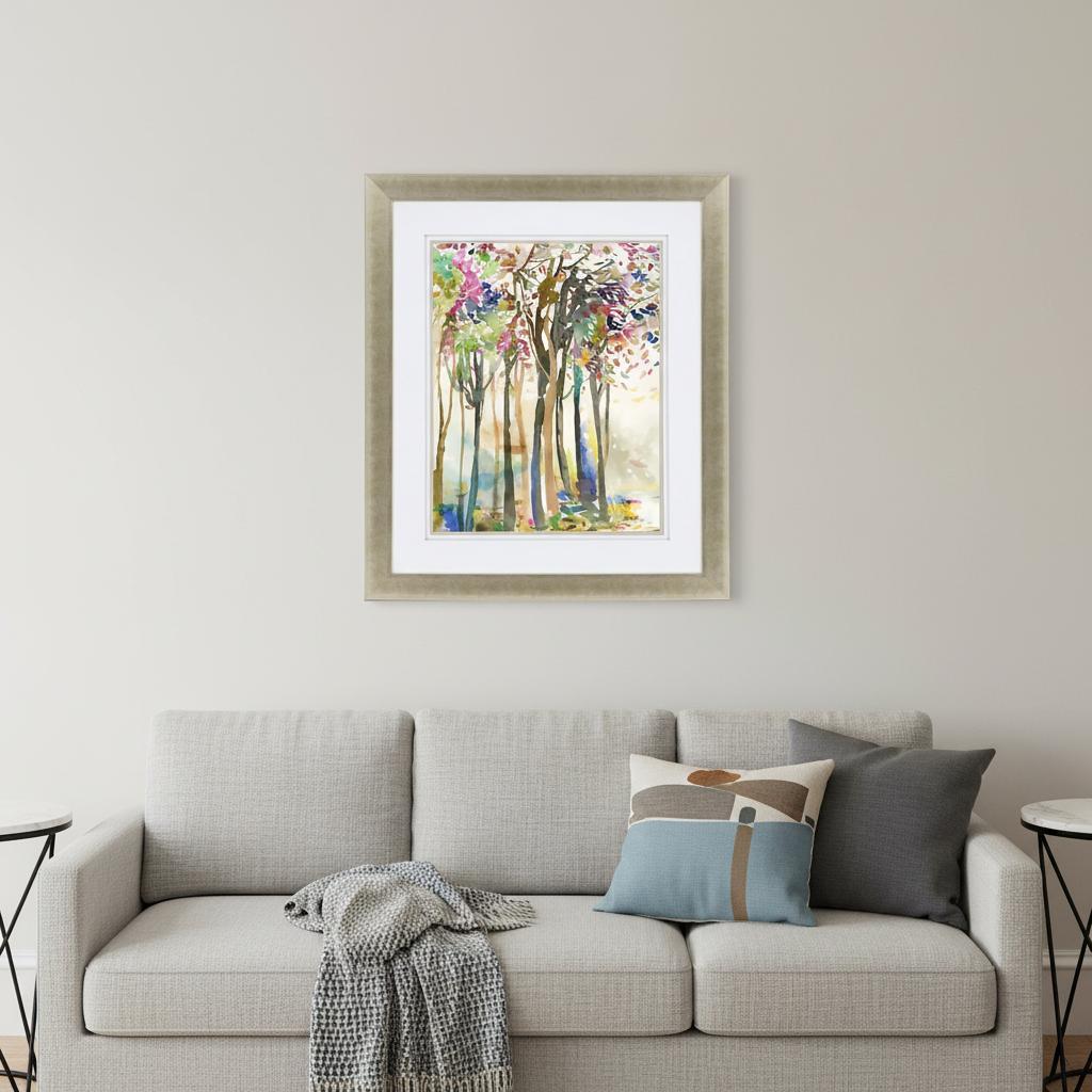 Sunny Path II Gold Framed Print Wall Art