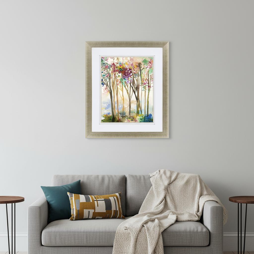 Sunny Path III Gold Framed Print Wall Art