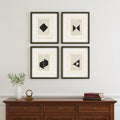 Set Of Four Geometrics I Black Framed Print Wall Art