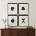 Set Of Four Geometrics II Black Framed Print Wall Art