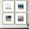 Set Of Four Rustic Mosaic Silver Framed Print Wall Art