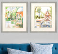 Set Of Two Peaceful Gardens Silver Framed Print Wall Art