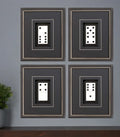 Set Of Four Dominoes Black Framed Print Wall Art