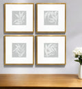 Set Of Four Leaf Study Gold Framed Print Wall Art