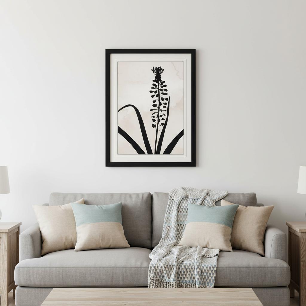 Muscari Black Framed Print Wall Art