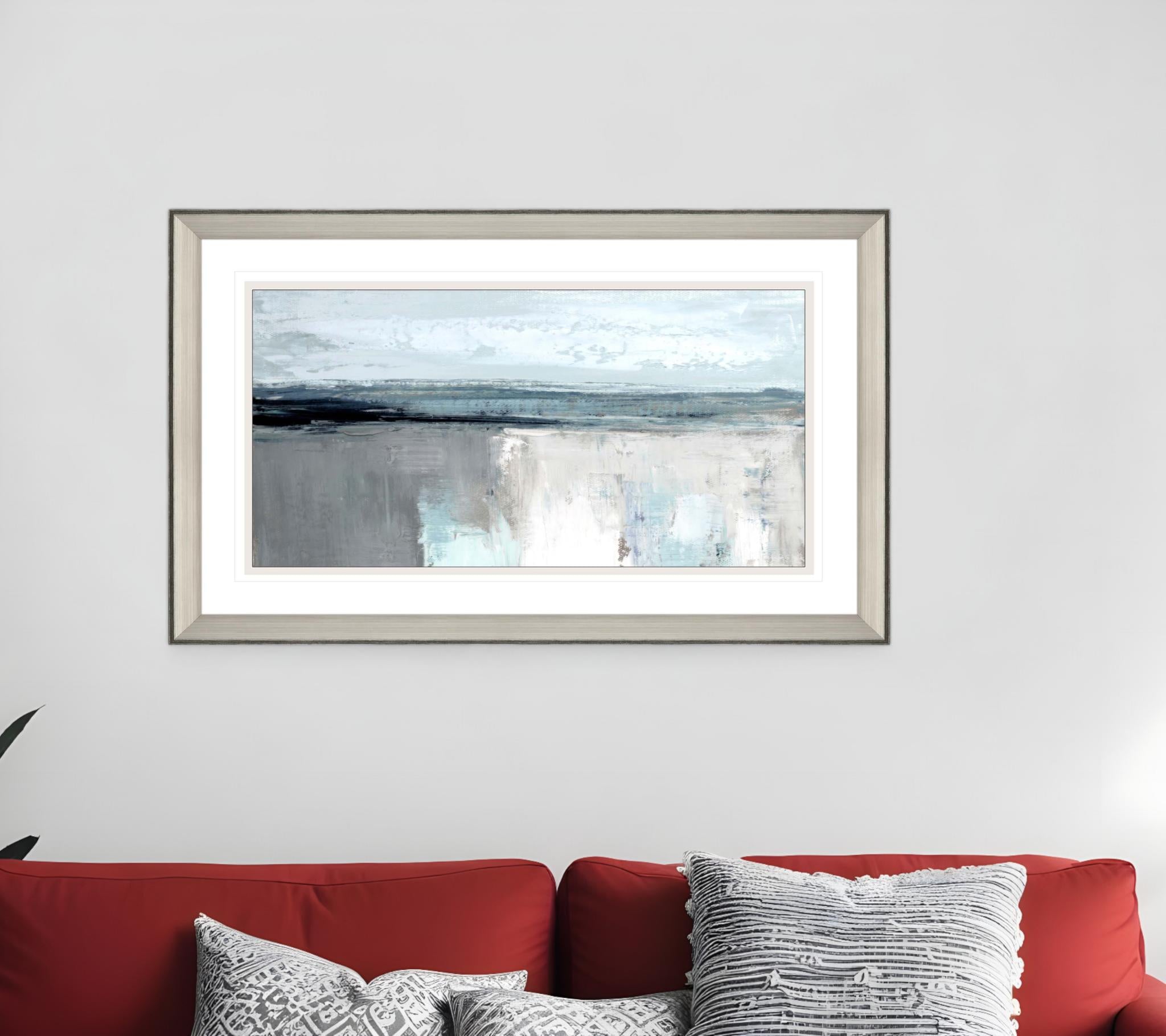 Moody Coast I Silver Framed Print Wall Art