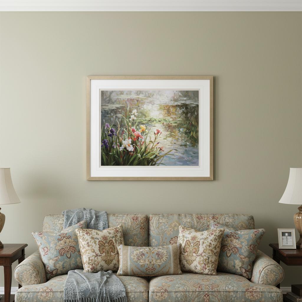 Afternoon Reflection Florals Silver Framed Print Wall Art