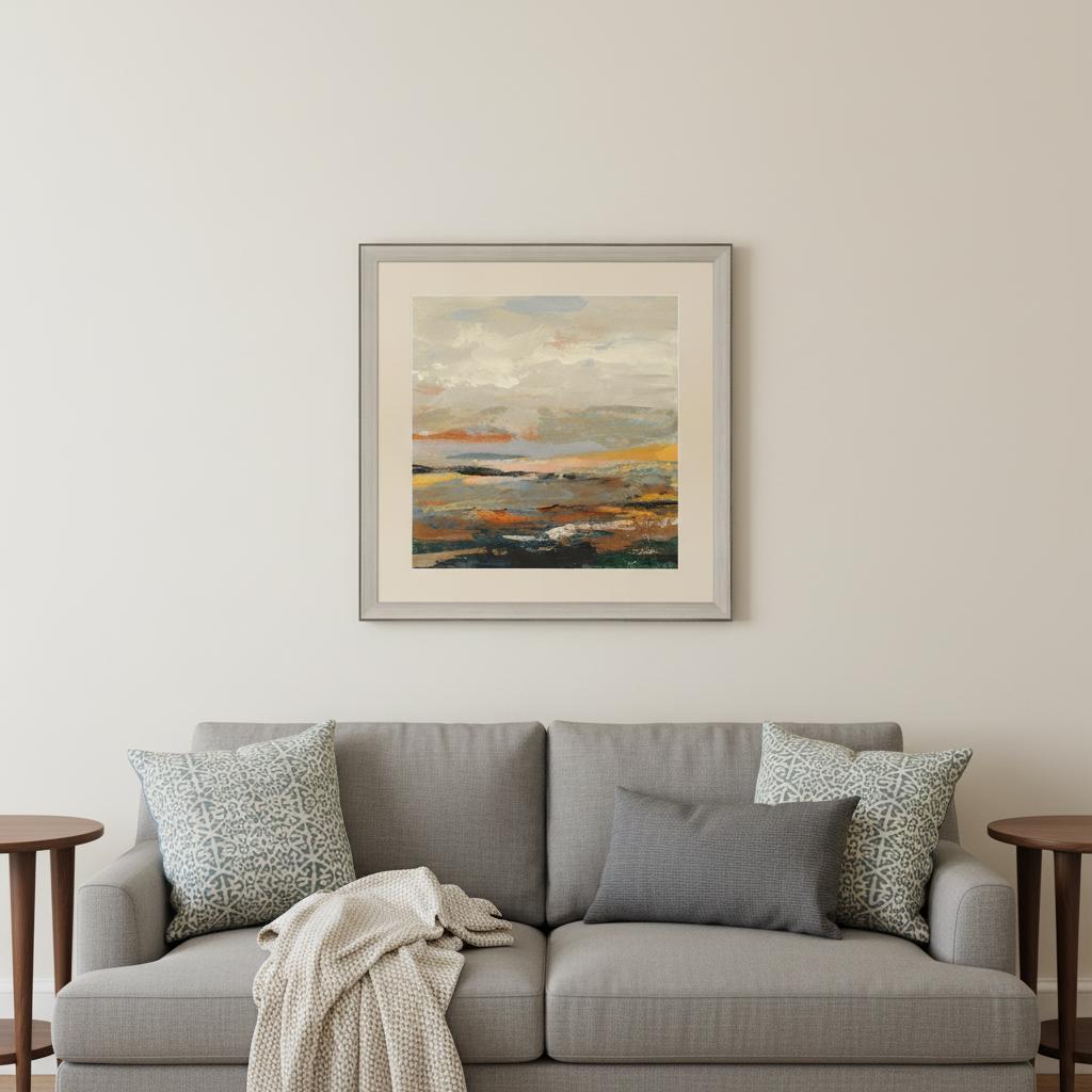 Warm Bay I Silver Framed Print Wall Art