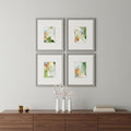 Set Of Four Verdure Silver Framed Print Wall Art