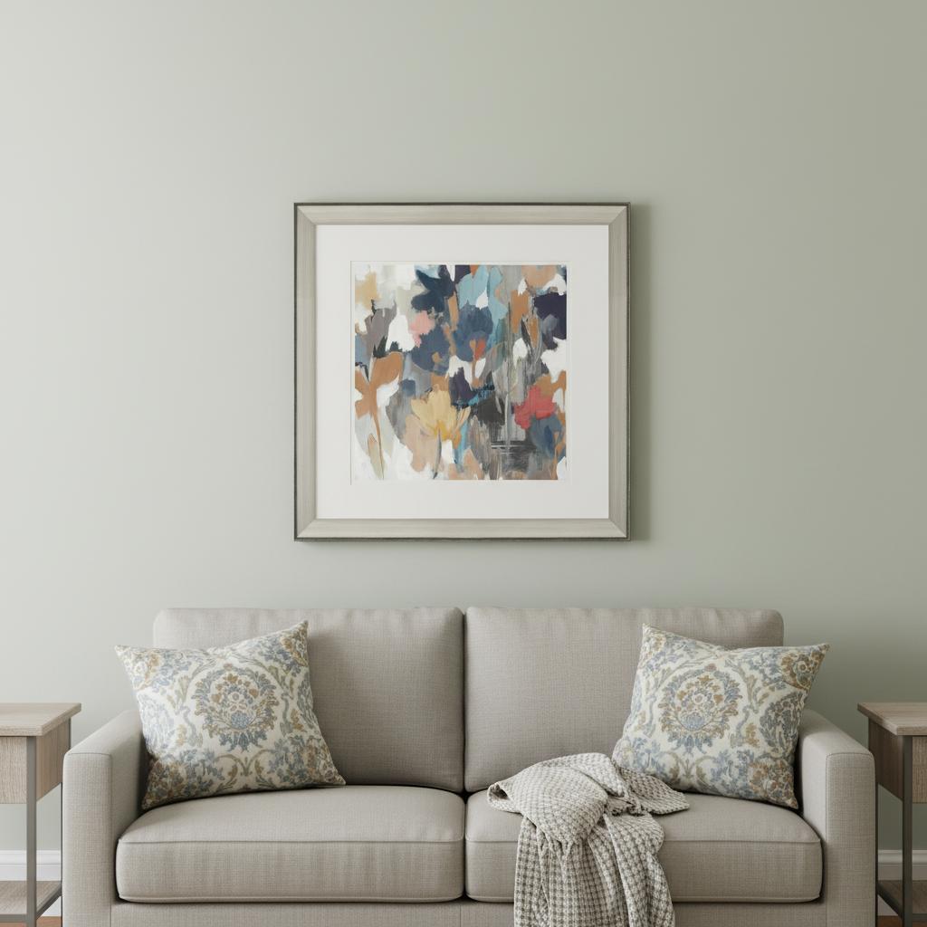 Corner Flower Stand I Silver Framed Print Wall Art