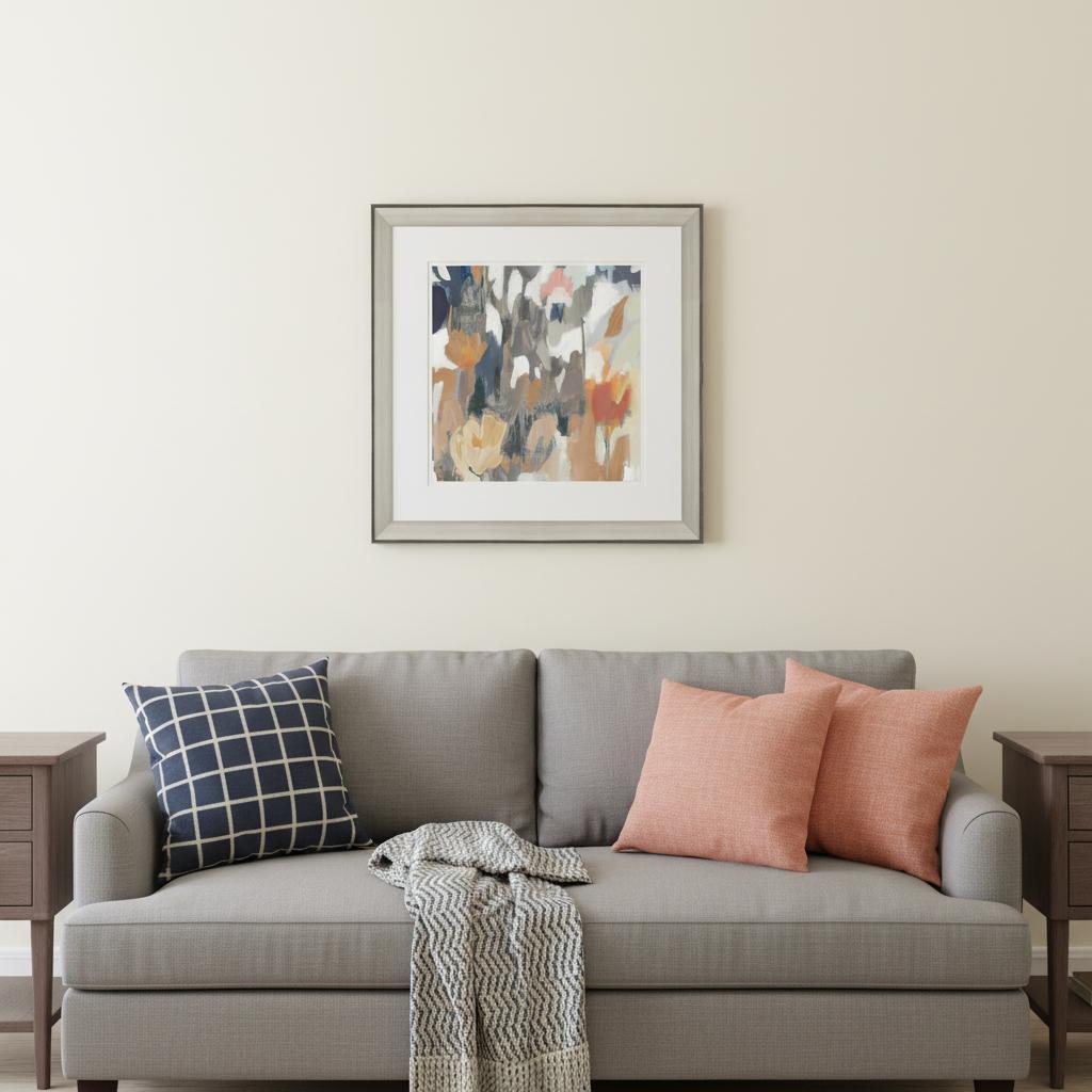 Corner Flower Stand II Silver Framed Print Wall Art