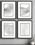 Set Of Four Linear Acoustic Black Framed Print Wall Art