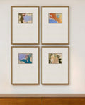 Set Of Four Discovery II Gold Framed Print Wall Art