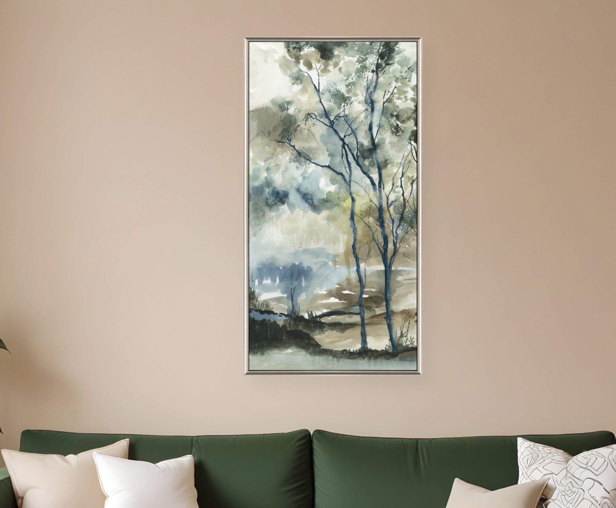 Forest Grove II Silver Floater Frame Print Wall Art