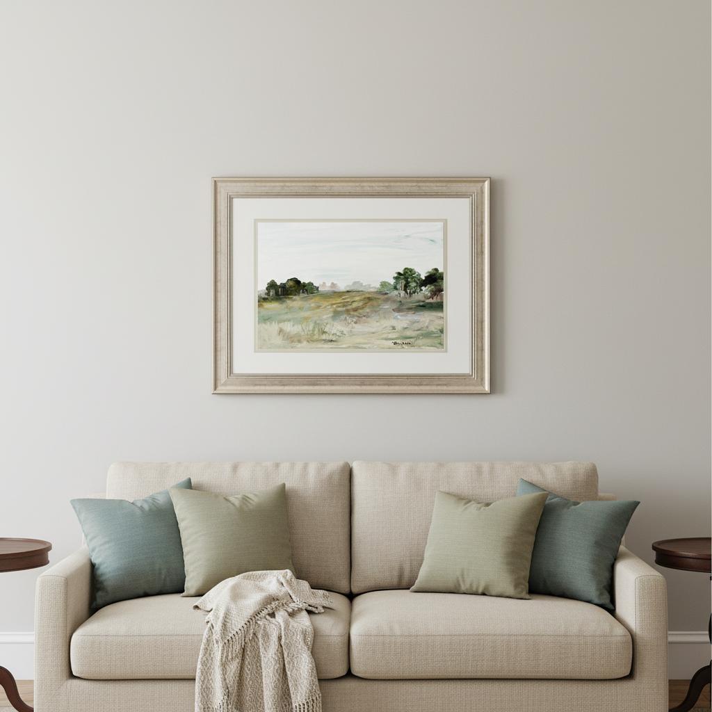 Relaxing View II Silver Framed Print Wall Art