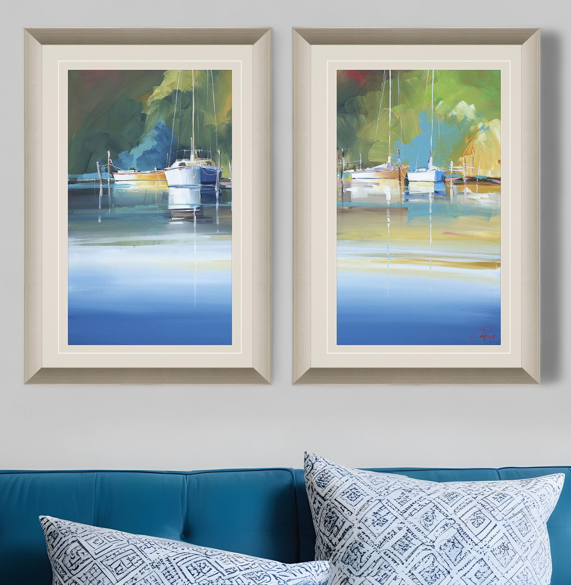 Set Of Two Light at Metung Silver Framed Print Wall Art