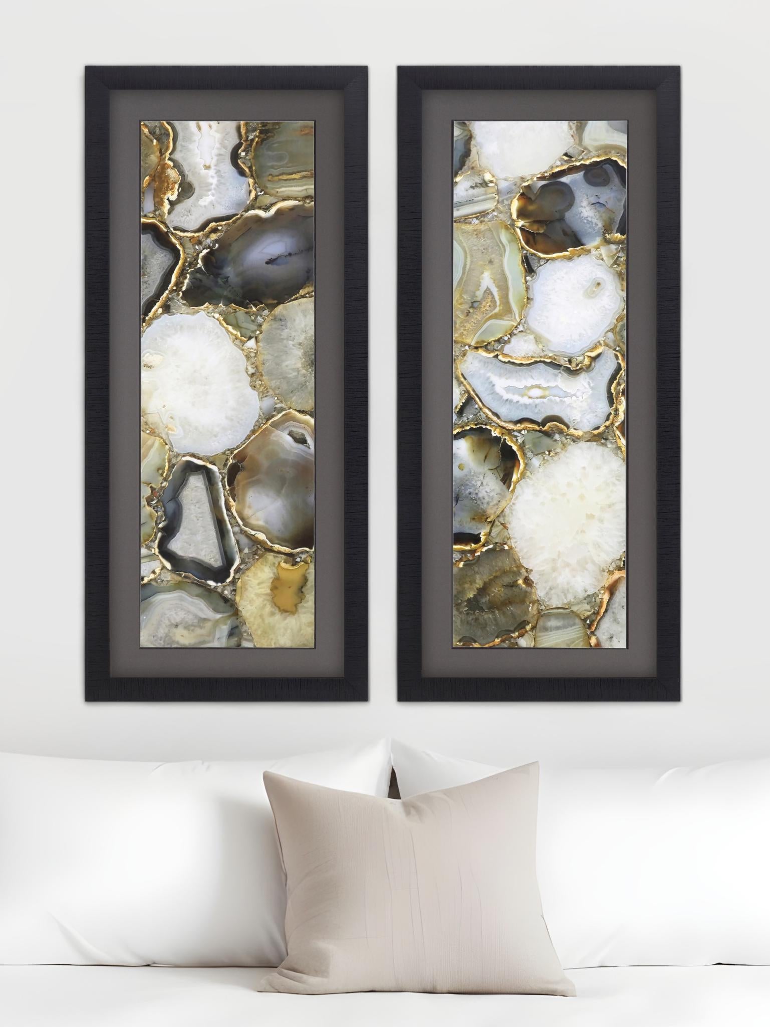 Set Of Two Agate Black Framed Print Wall Art