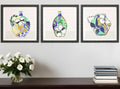 Set Of Three Picasso Vase Black Framed Print Wall Art