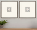 Set Of Two Coastal Intaglio II Silver Framed Print Wall Art