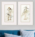 Set Of Two Stilt Birds White Framed Print Wall Art