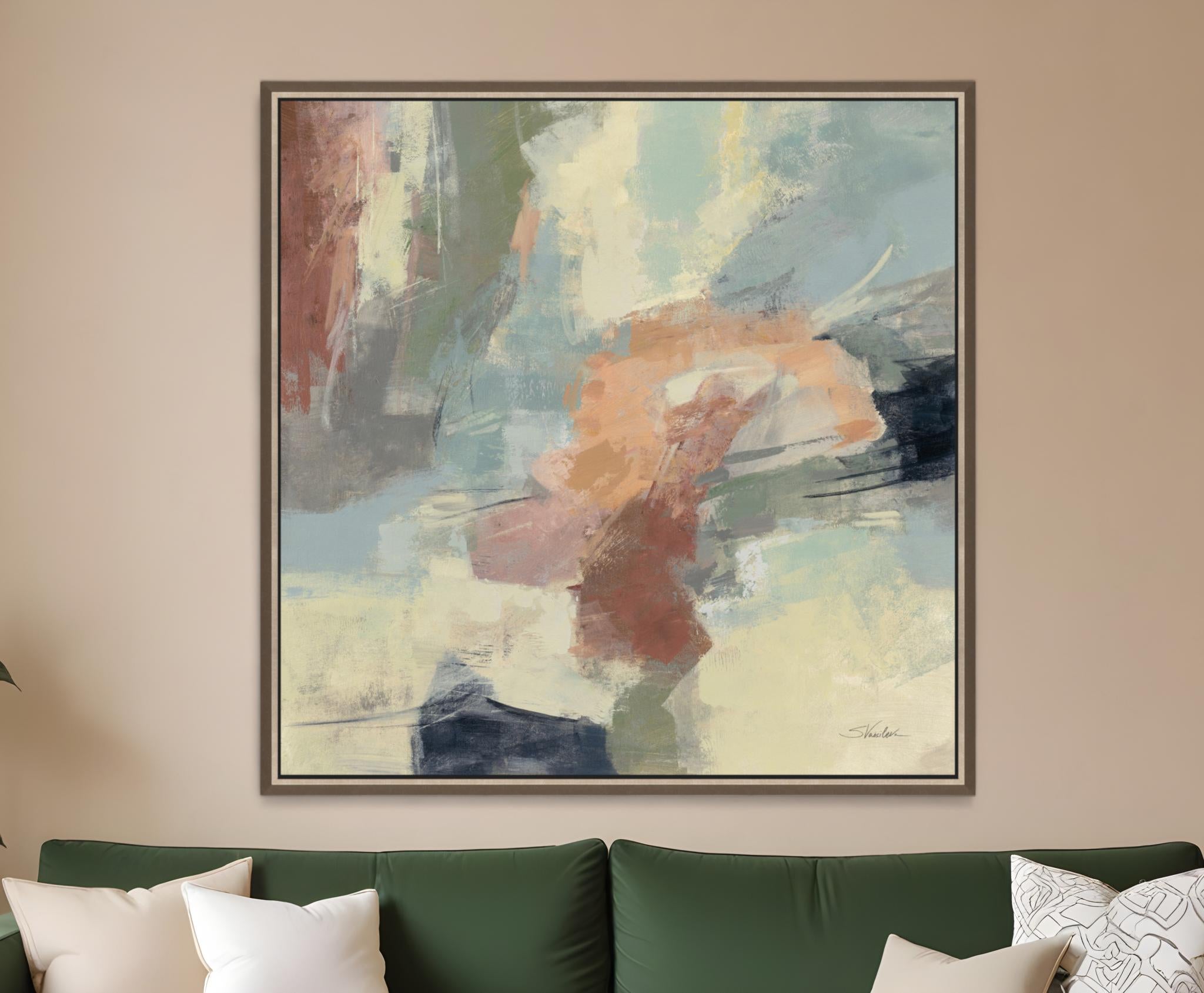 Farm Field Silver Floater Frame Print Wall Art