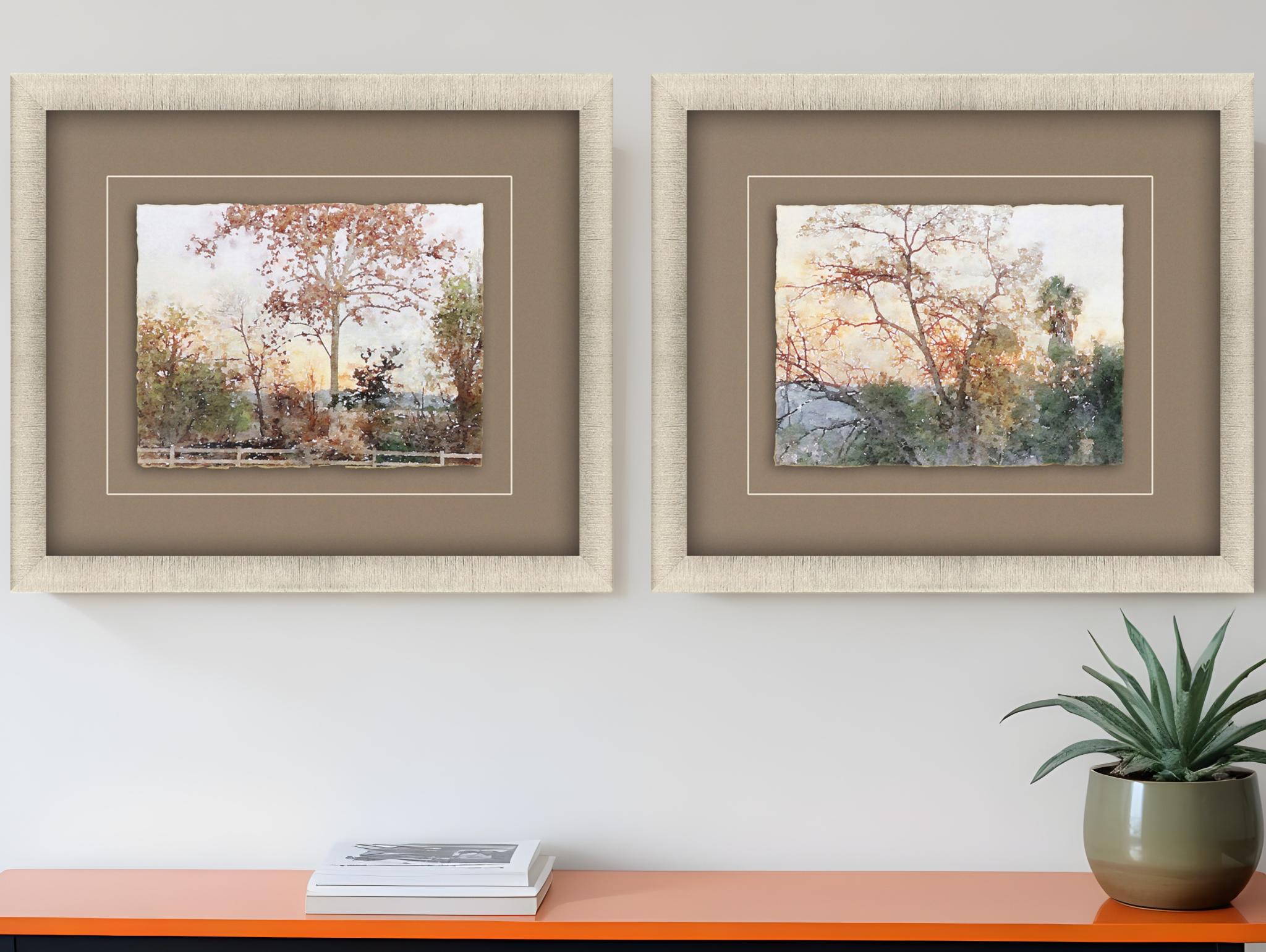 Set Of Two Quiet Place Gold Framed Print Wall Art