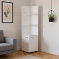 62 White Wood Corner Utility Cabinet With Two Doors