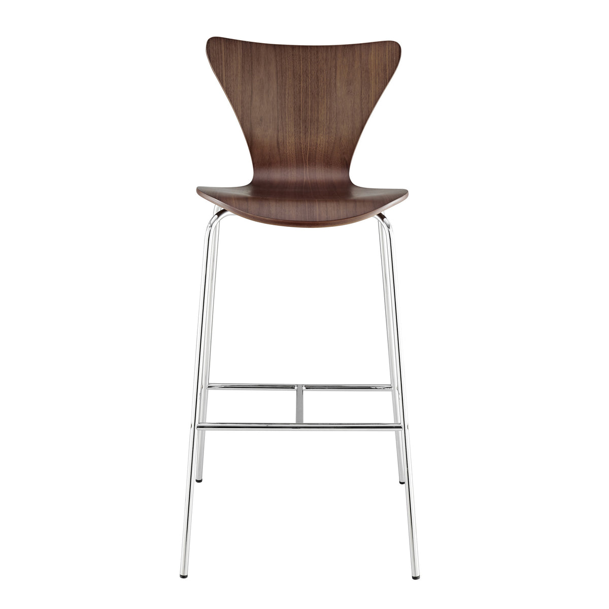 30 Brown And Silver Metallic Stainless Steel Bar chair With Footrest