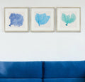 Set Of Three Sea Fan II Silver Framed Print Wall Art