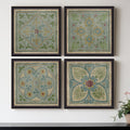 Set Of Four Verdigris Pattern Black Framed Print Wall Art
