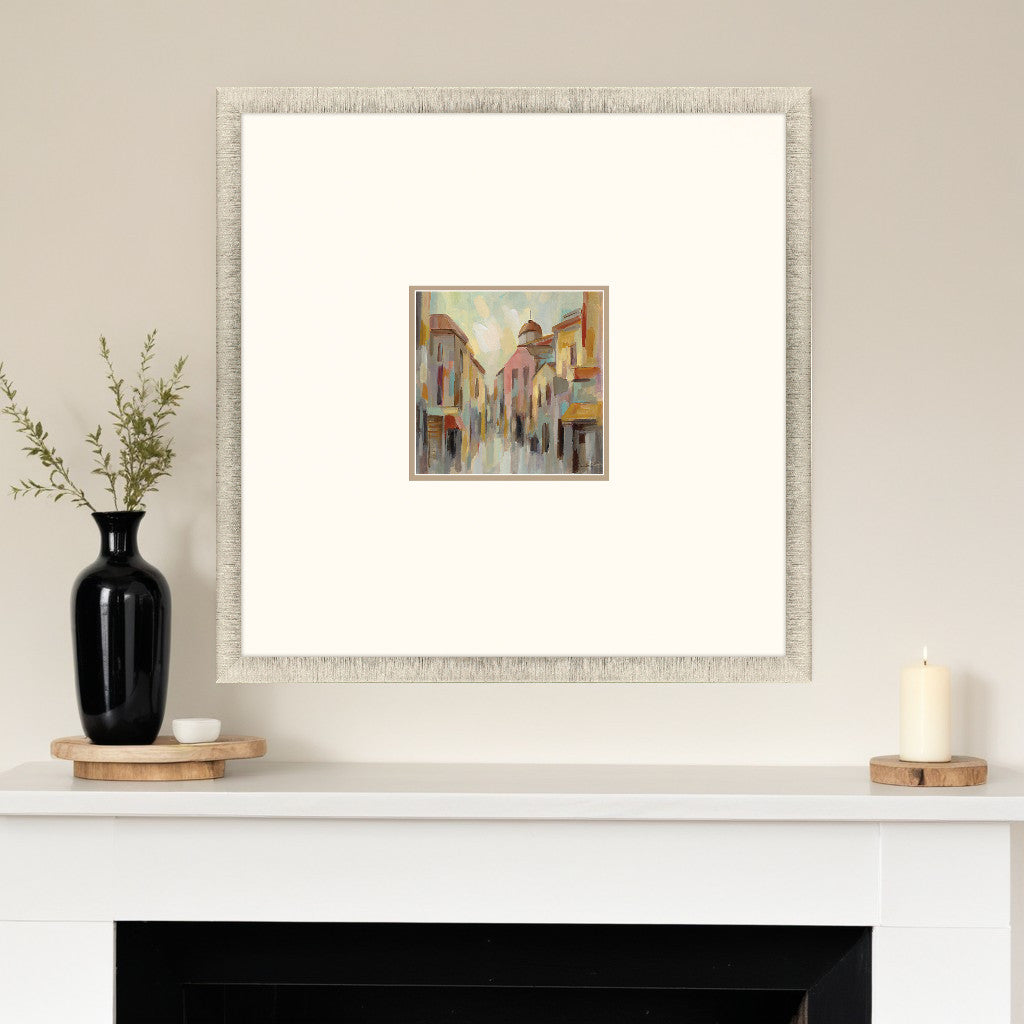 Pastel Street II Gold Framed Print Wall Art