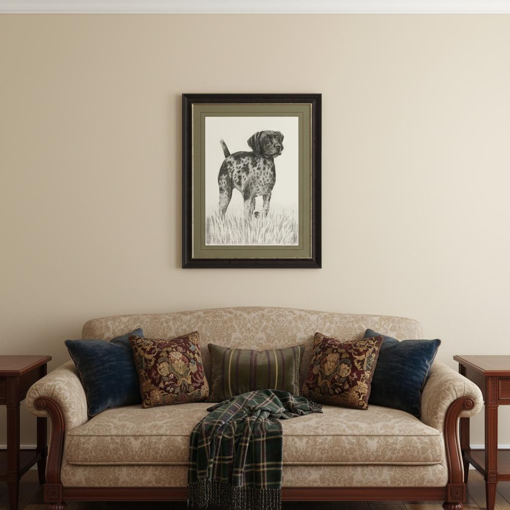 Canine Gaze Brown Framed Print Wall Art